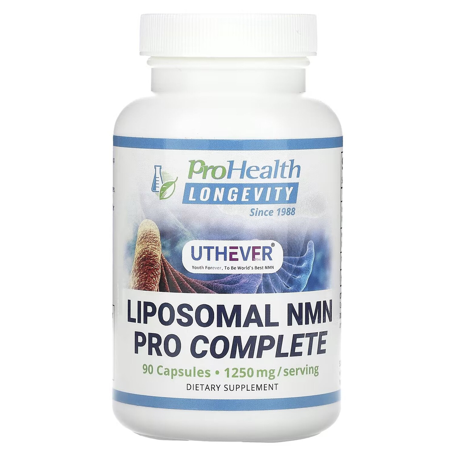 

Липосомальный NMN Pro Complete, 1250 мг, 90 капсул (417 мг на капсулу) Prohealth Longevity