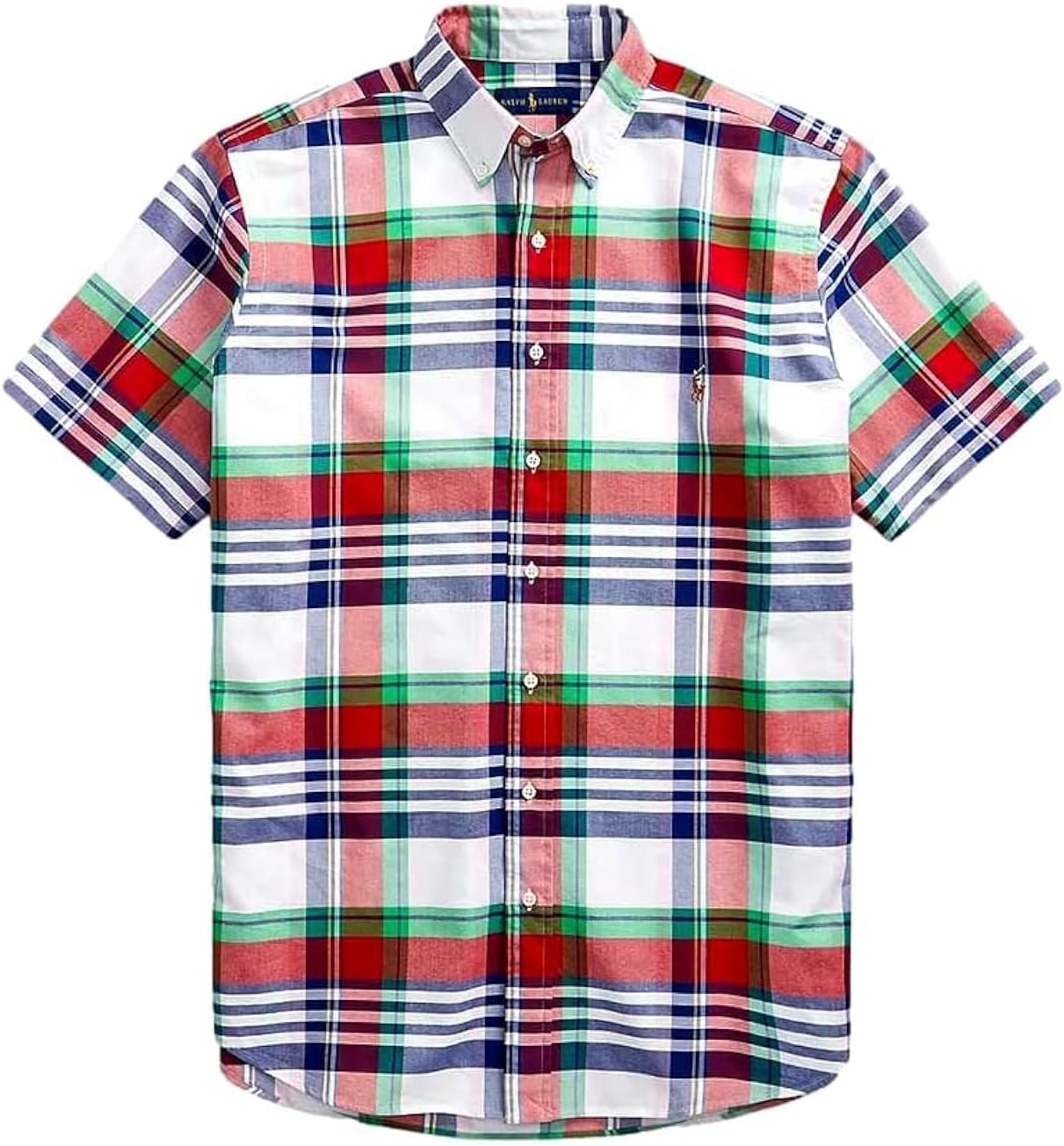 

POLO RALPH LAUREN Мужская классическая рубашка Oxford Performance, Red White Multi