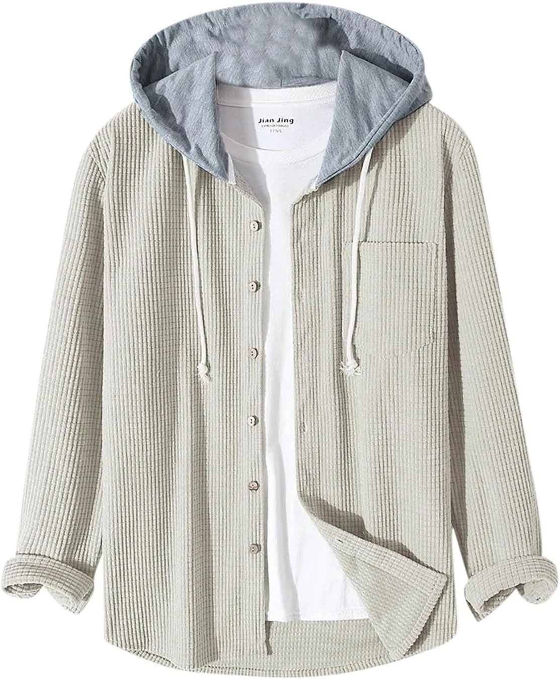 

Мужская футболка-вафля с длинным рукавом и капюшоном YSERB