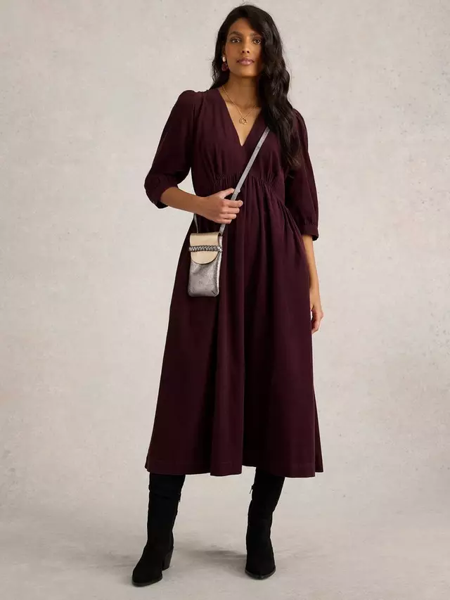 

Платье White Stuff Lucy Organic Cotton Midi, цвет plum