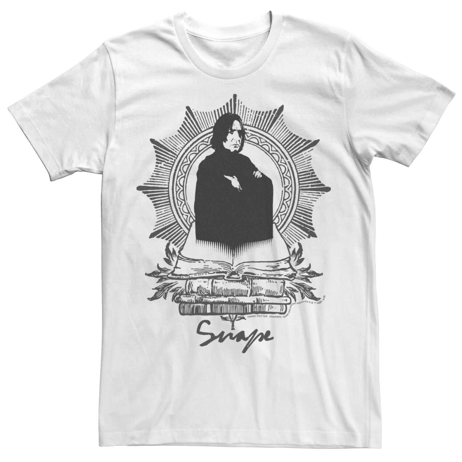 

Мужская футболка с рисунком Harry Potter Snape Book Stack Licensed Character