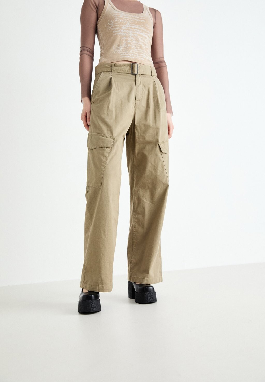 

Брюки карго AUGUSTA BAGGY PLEATED GAP, коричневый