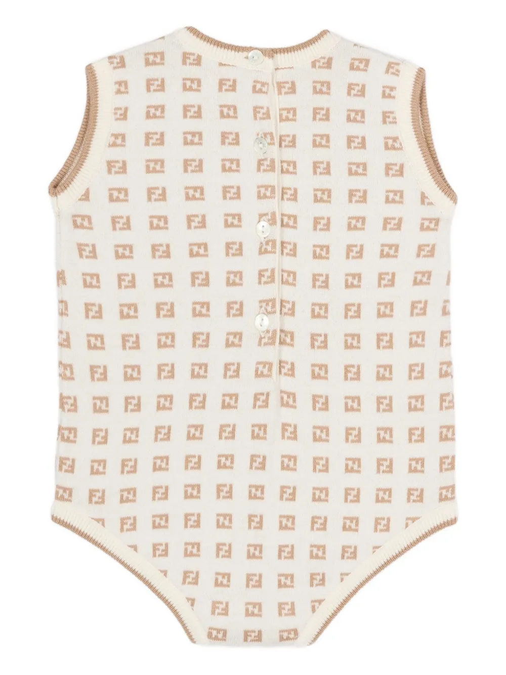 

Боди с воротником и логотипом (набор из двух штук) Fendi Kids, нейтральный