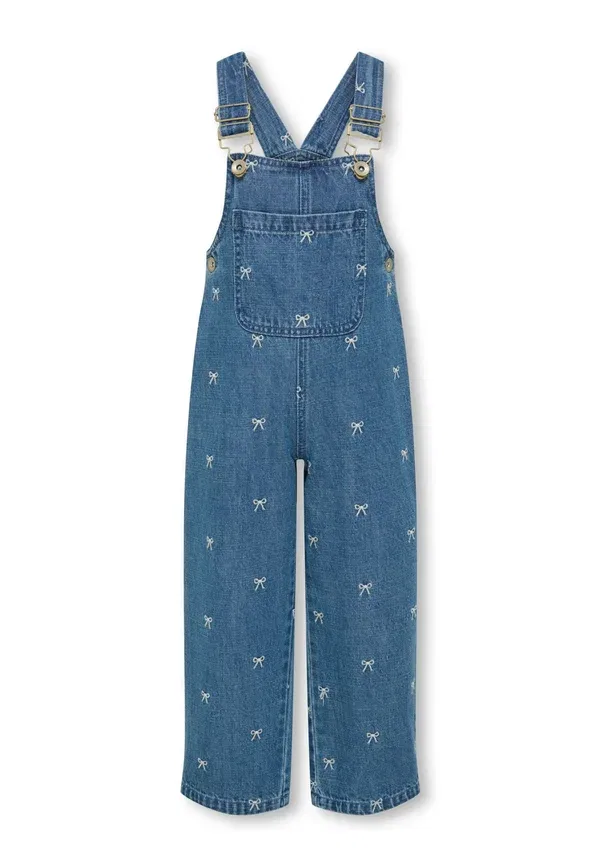 Комбинезон прямой Kmgsienna bow straight overall dungarees Only Mini, джинсовый голубой средний