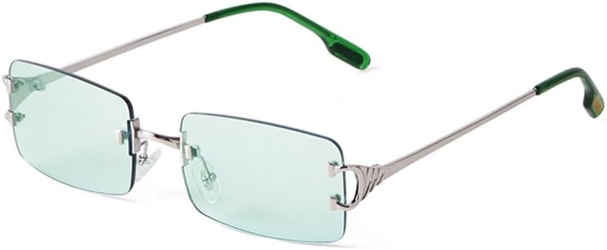 

Солнцезащитные очки без оправы, прямоугольной формы, модные, популярные для женщин и мужчин, небольшие солнцезащитные очки для путешествий, защита от УФ-излучения UV400 MTZJH, C2