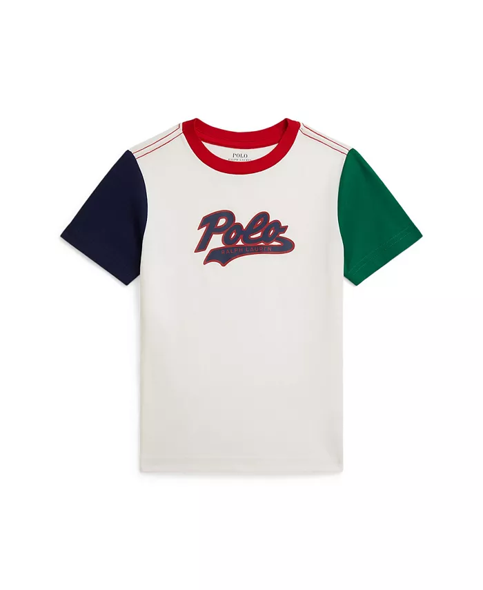 

Футболка с цветным логотипом для малышей и мальчиков Polo Ralph Lauren, белый