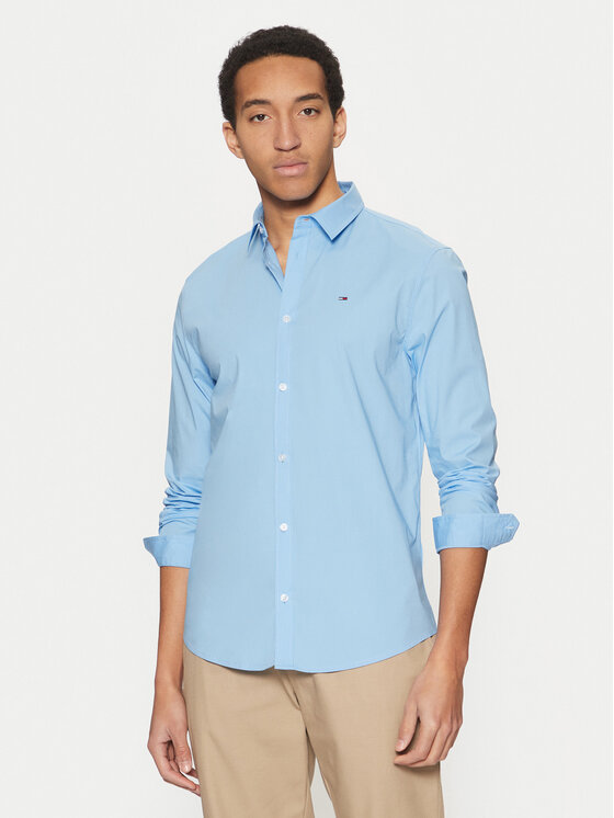 

Рубашка облегающего кроя Original DM0DM04405 Tommy Jeans, синий