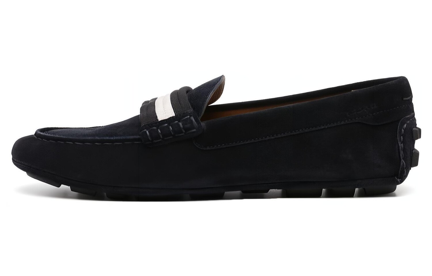 Замшевые мокасины с полосатым краем Bally
