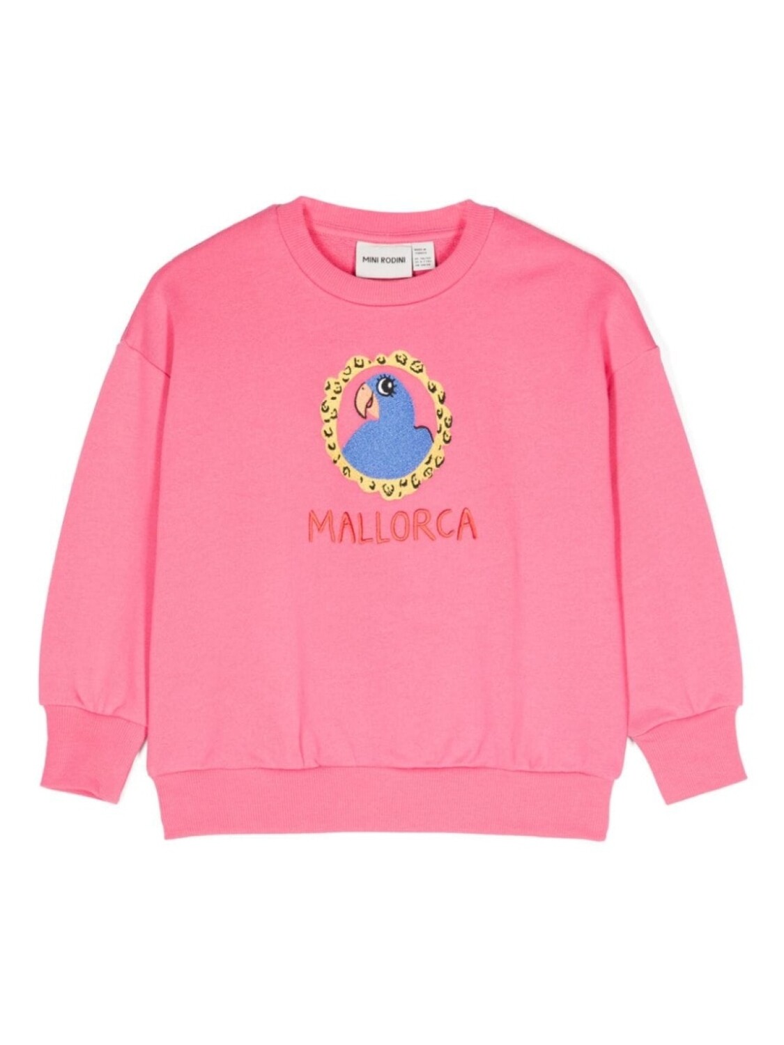 

Mini Rodini толстовка с вышивкой Parrots, розовый