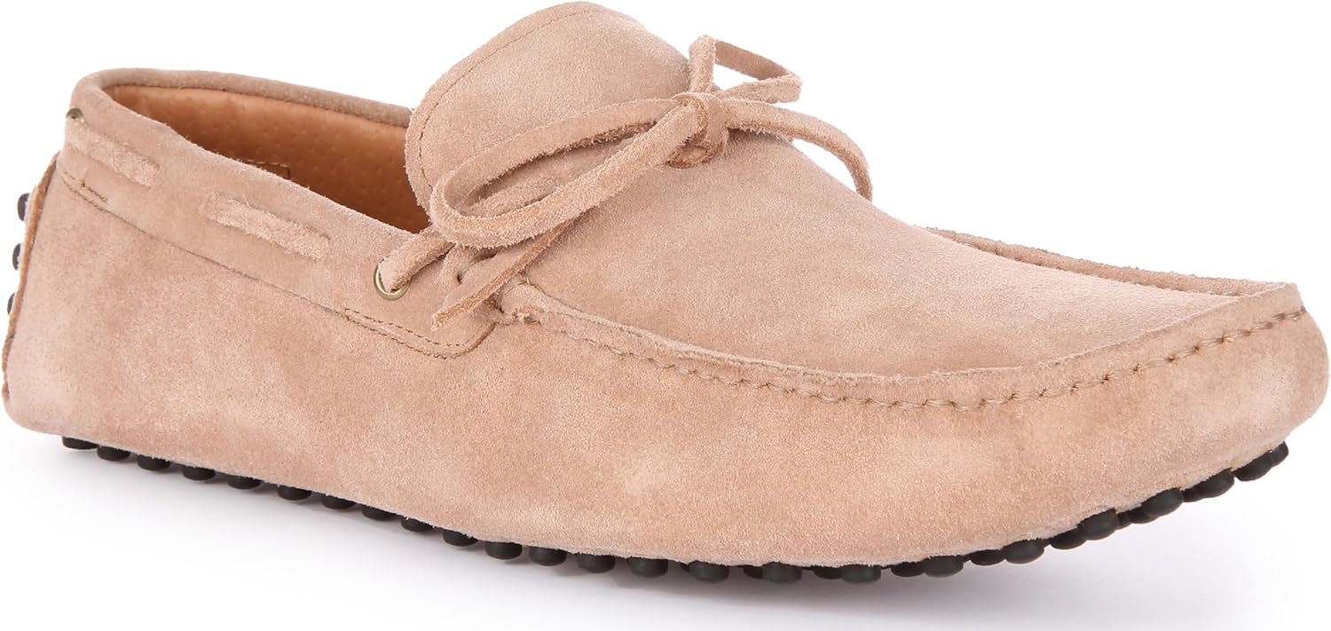 

Мужские замшевые слипоны для вождения JUSTINREESS ENGLAND Cruz, премиум-комфорт и сцепление, бежевый