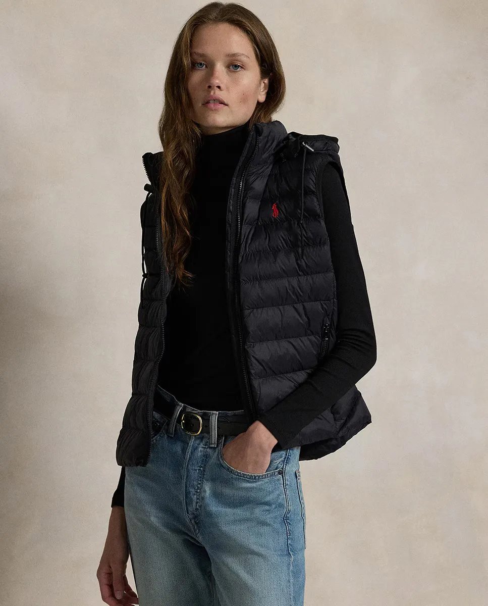 

Женский теплый жилет с капюшоном Polo Ralph Lauren, черный