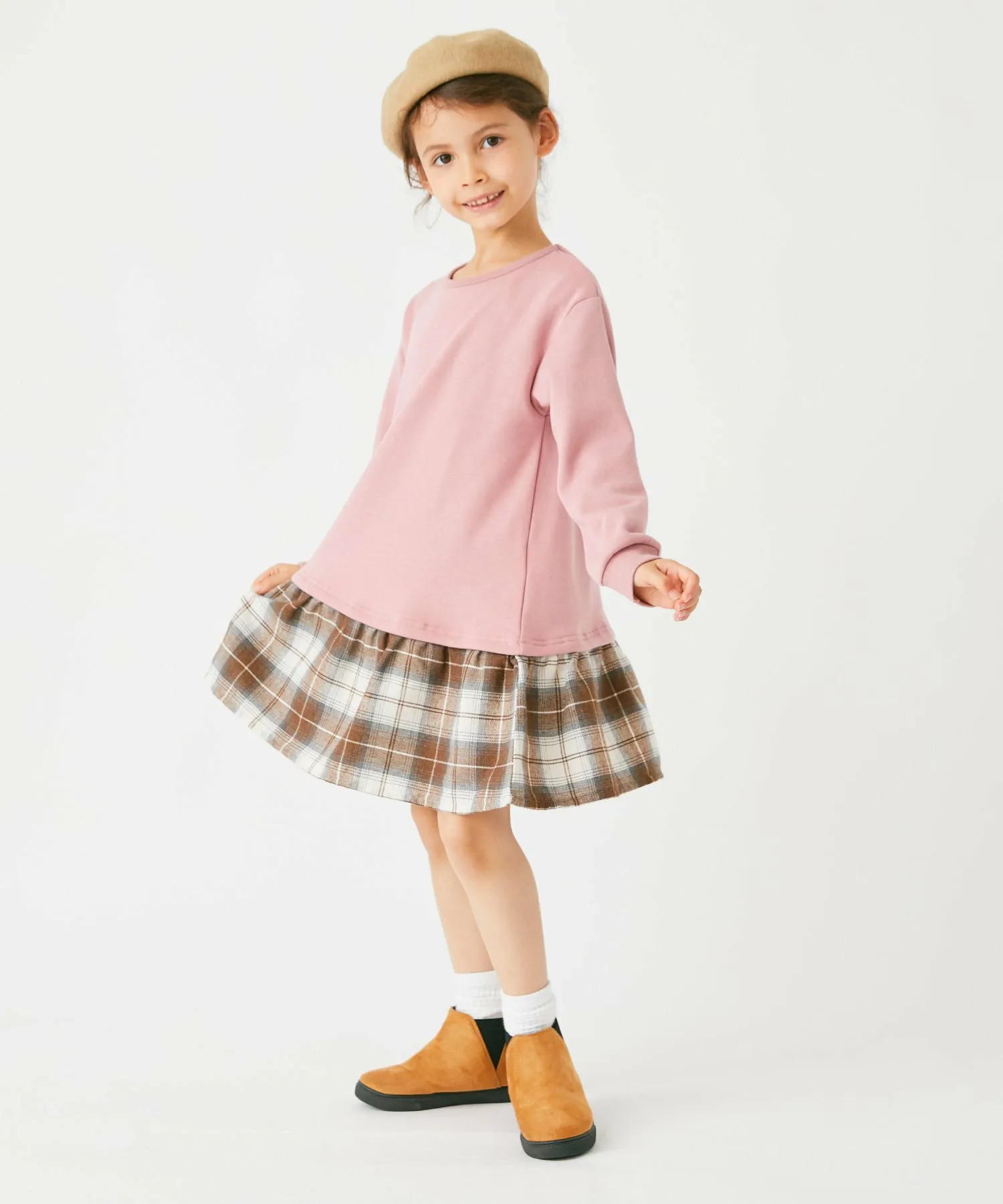 Многослойное платье на флисовой подкладке Ever Closet, Pinkish-gray