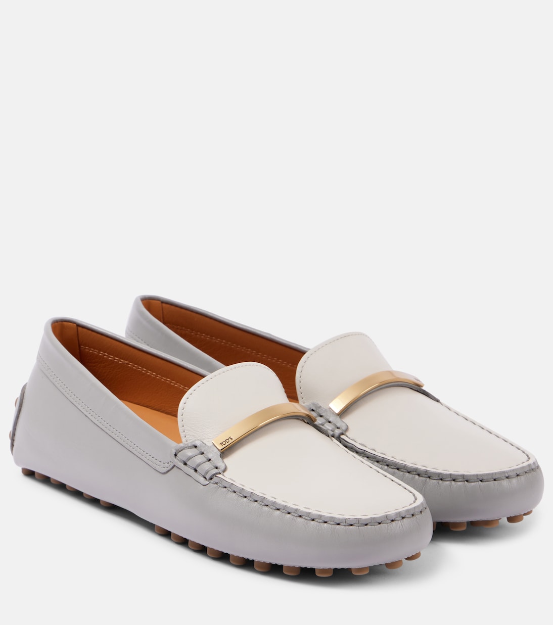 Кожаные туфли для вождения Gommini Tod's, Gabbiano+Bianco Calce