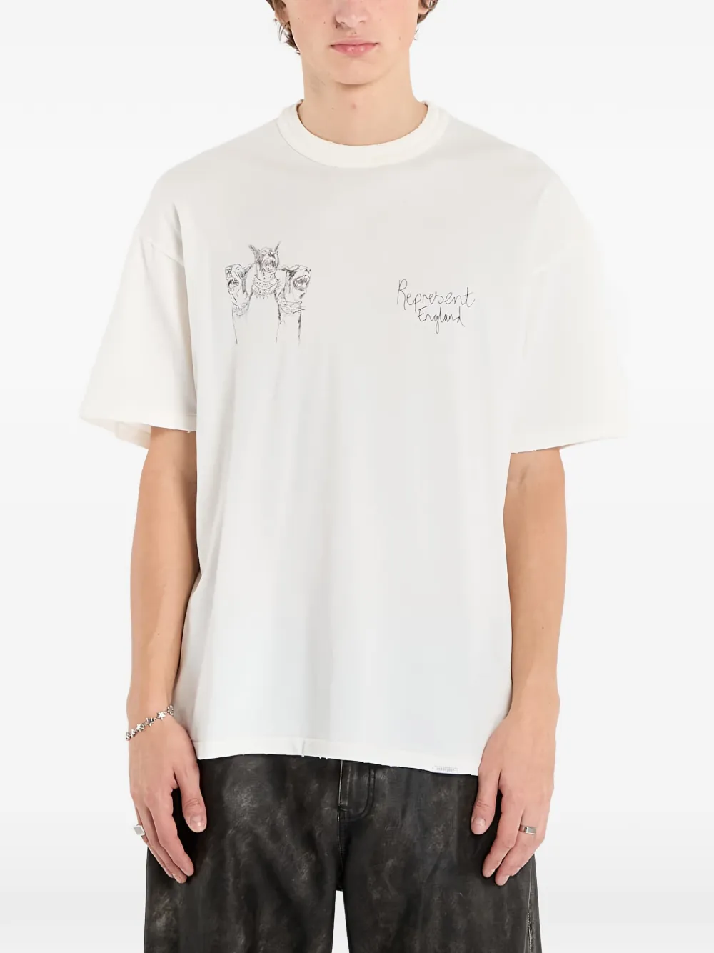 

Футболка с графическим принтом "Hand Drawn Thoroughbred" Represent, бежевый