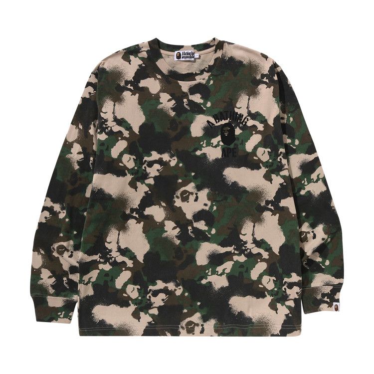

Футболка BAPE Map Camo Relaxed Fit Long-Sleeve Tee, Green