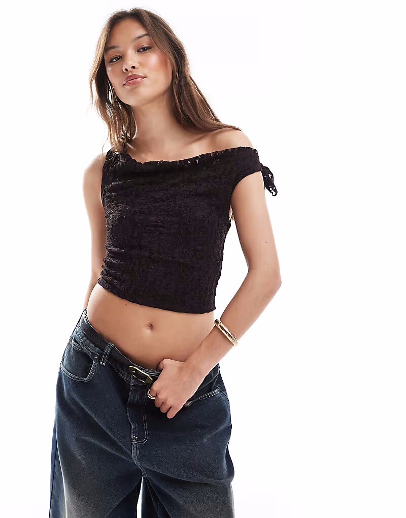 

Корсет из кружева Bershka шоколадно-коричневого цвета