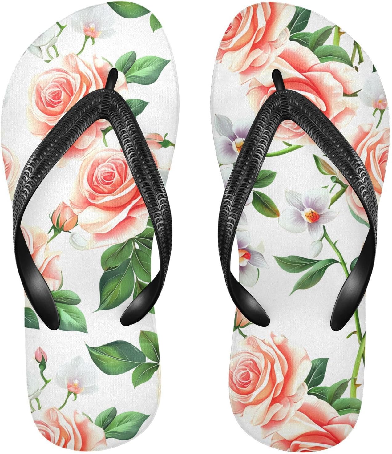 

Женские и мужские пляжные шлепанцы с цветочным принтом розовой орхидеи, белые, резиновые, противоскользящие, летние тапочки Sinestour