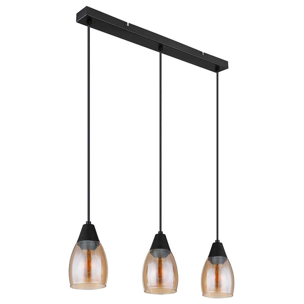 

Подвесной светильник, металл, черный, стекло, L 55 см Globo Lighting