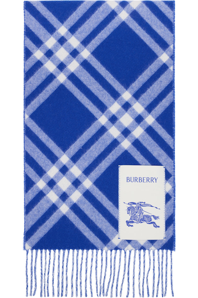 

Кашемировый шарф в сине-белую клетку Burberry, Knight