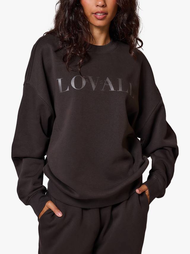 

Оверсайз худи из органического хлопка с логотипом Lovall, Black Coffee