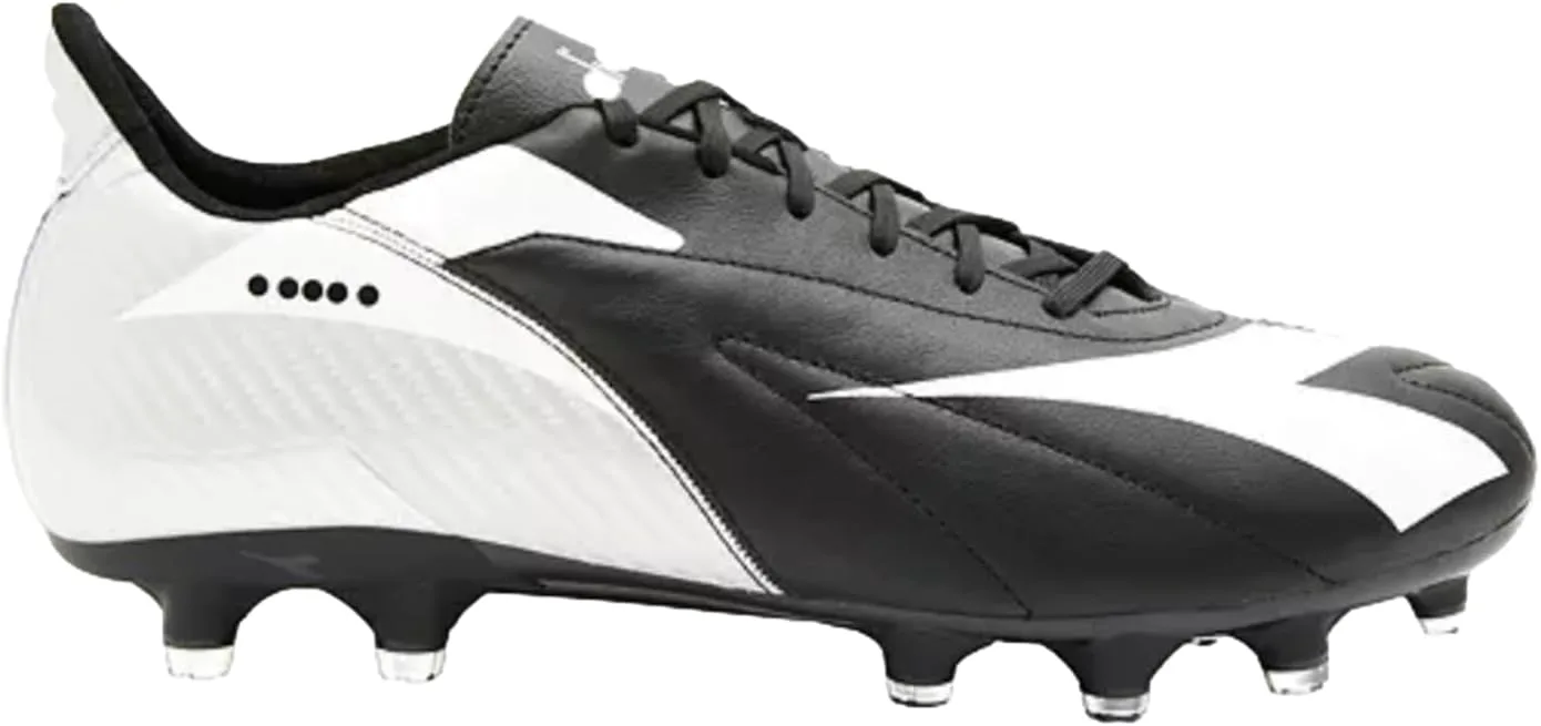 Футбольные бутсы для жестких покрытий Diadora Maximus Elite LT SLP12 для мужчин - из полноценной кожи, водоотталкивающие, с надежной посадкой, ультра-мягкие, идеально подходят для твердых полей, черный/белый/серебристый