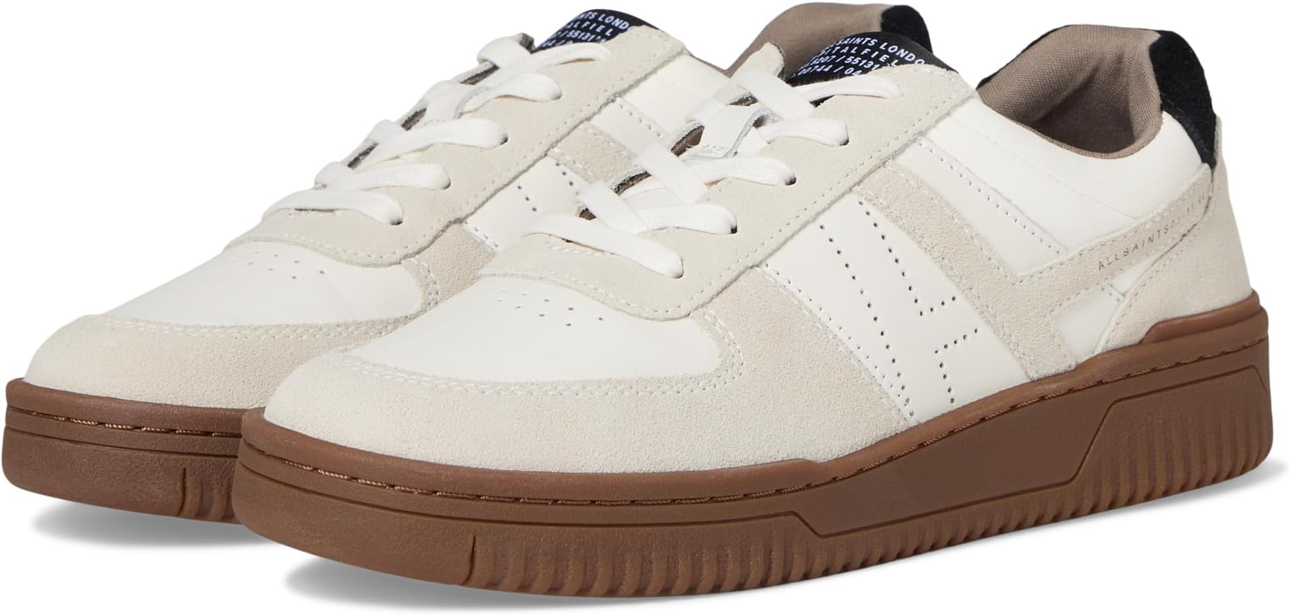 Кроссовки AllSaints Vix Suede Sneakers, цвет Chalk White/Black