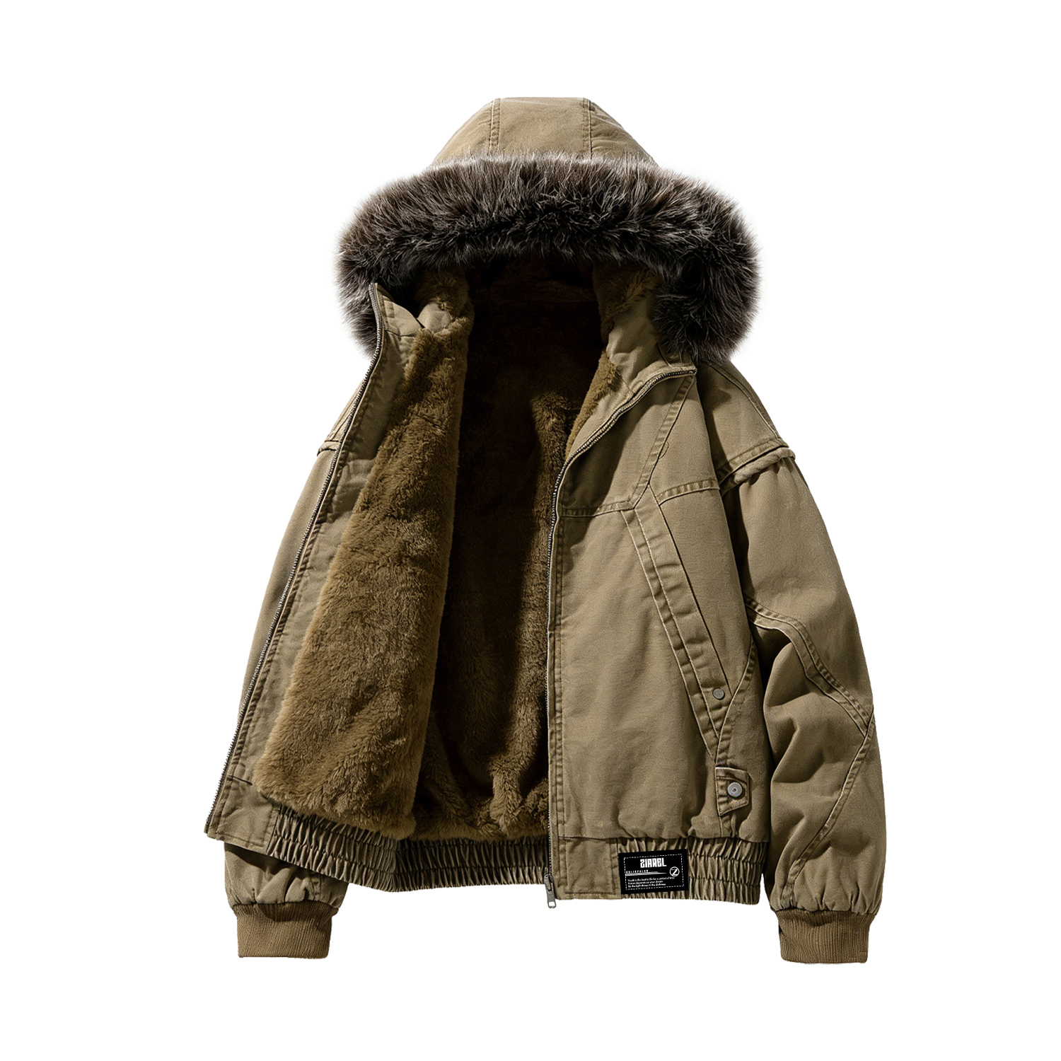 

Вельветовая куртка унисекс с капюшоном утепленная ZIAREL, earth желтый (comfortable soft thermal)