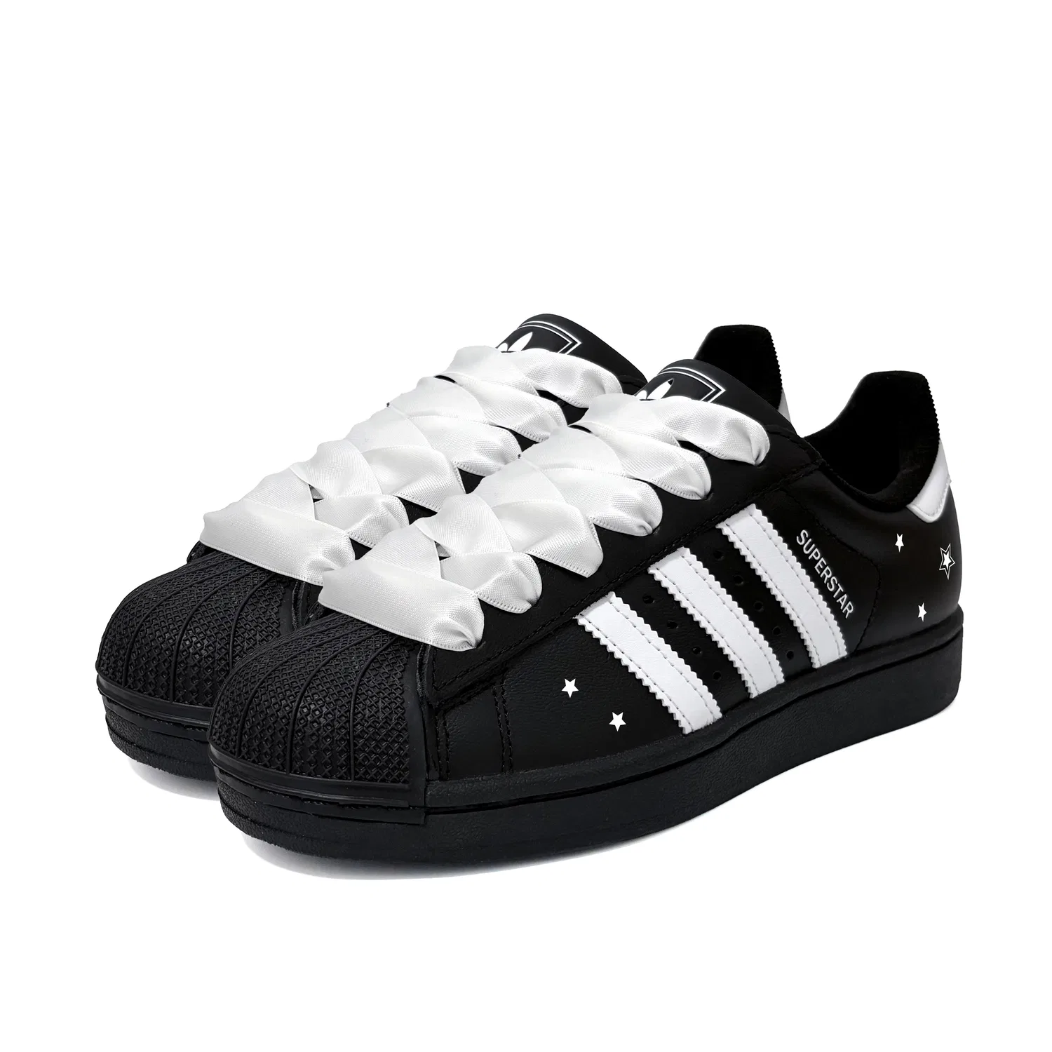 Кроссовки Superstar 2 Starry Leather Low top детские для скейтбординга Black Teenagers Adidas Originals — фото 4