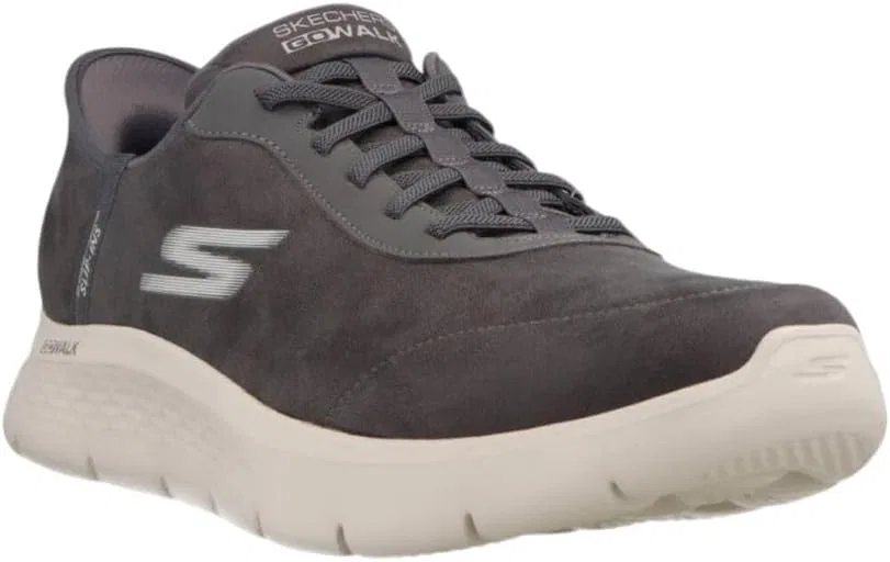 Мужские слипоны Skechers Hands Free: Go Walk Flex-Smooth Motion Trainers, Gray — фото 3