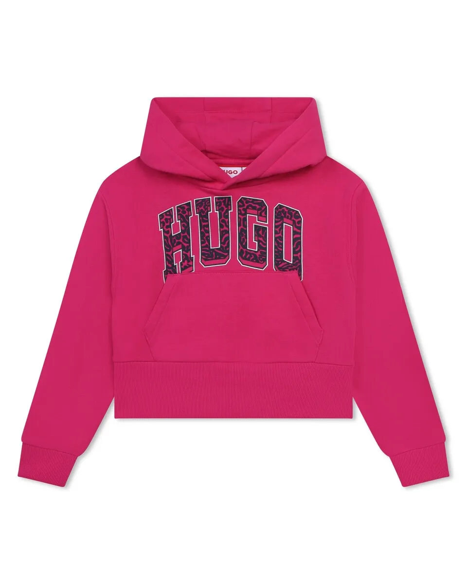 

Толстовка для девочки с капюшоном и карманом-кенгуру Hugo, цвет Fucsia
