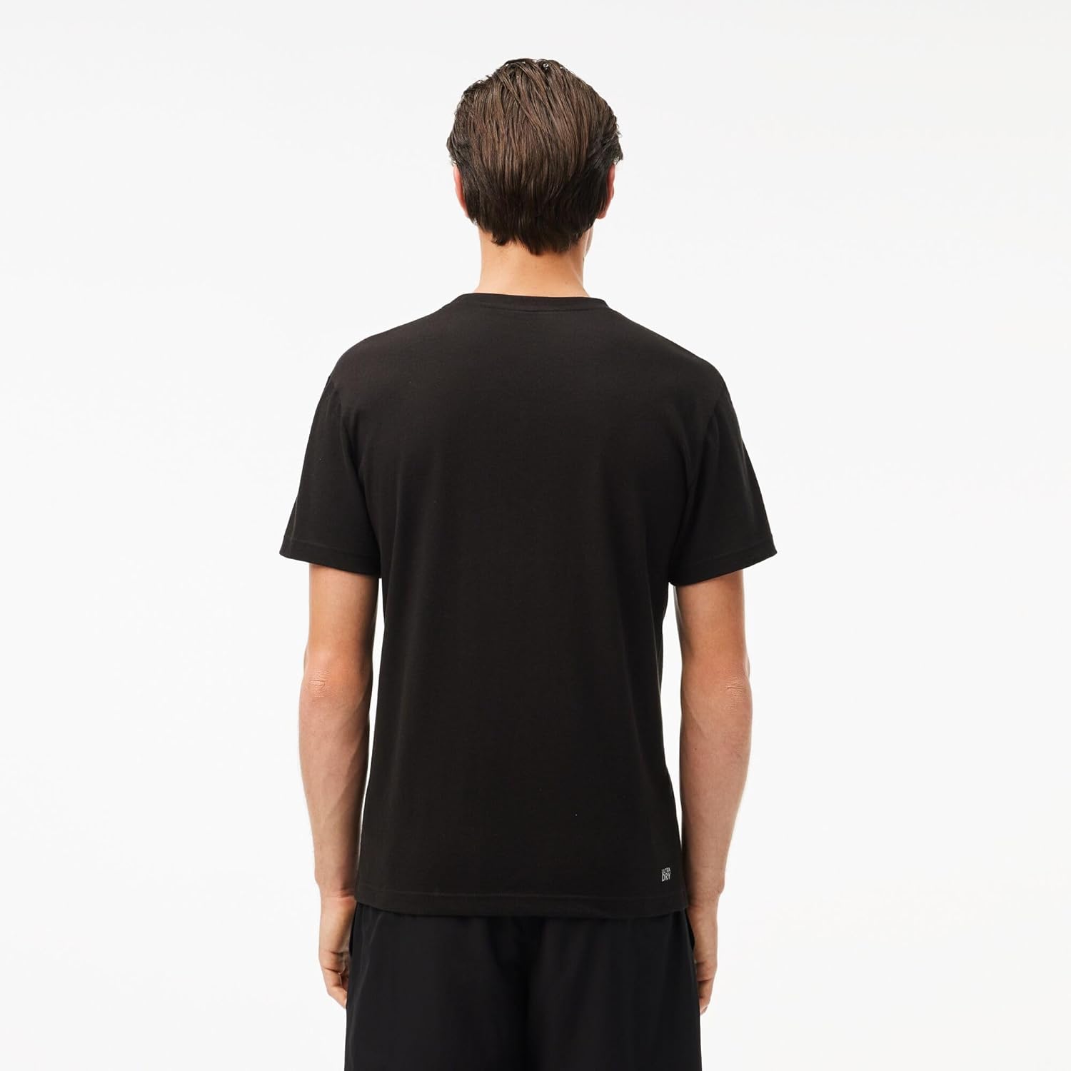 Футболка Lacoste Ultra Dry, мужская спортивная, черный/эспрессо — фото 3