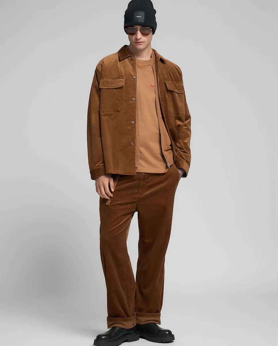 

Мужские вельветовые брюки с широкими штанинами Replay, коричневый