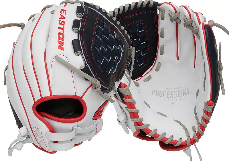 

Перчатки Easton 12 дюймов Professional Collection Color Splash Series Fastpitch Easton Sports, белый/темно-синий/красный