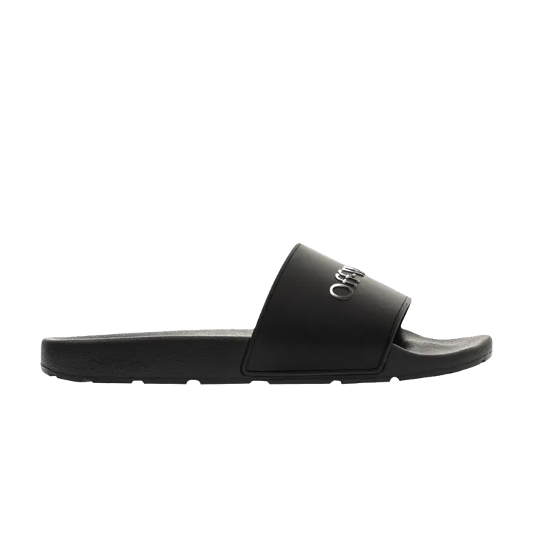 

Сандалии Off-White Off-White Bookish Slider 'Black Silver Gradient Logo', черный