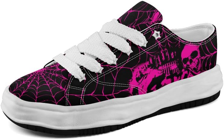 

Кеды AWSOLE Fashion с черепом и розой на холсте для мужчин и женщин, унисекс, готический стиль, модные плоские удобные кроссовки черного, белого и красного цвета