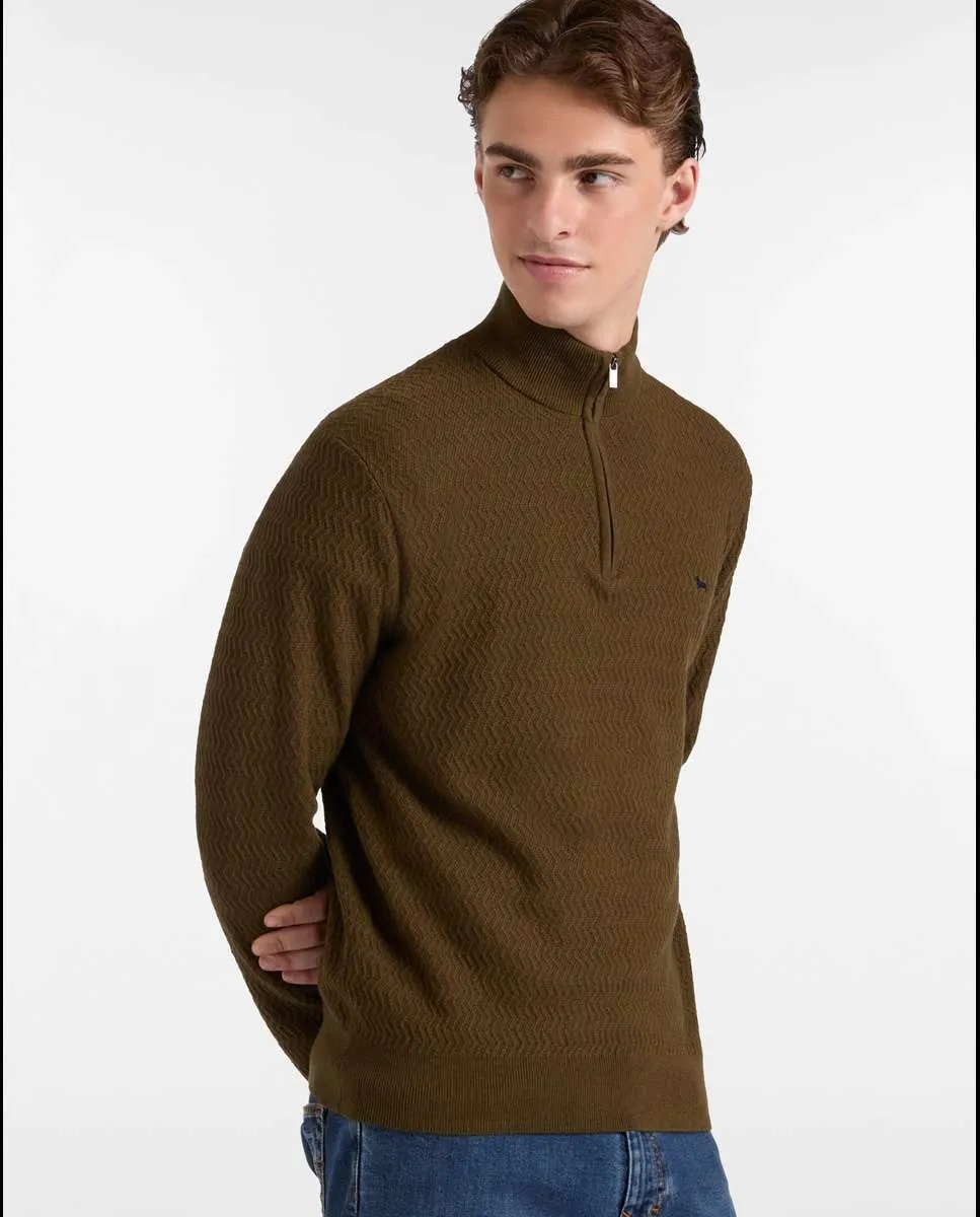 

Мужской свитер с половинной молнией Harmont&Blaine, темно-коричневый