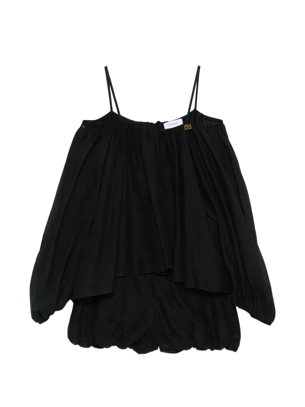 Многослойный ромпер с открытыми плечами Pinko Kids, черный