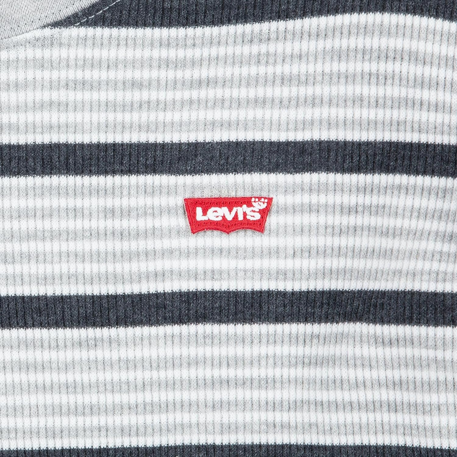Рубашка с длинным рукавом и вафельным узором для мальчиков Levi's Boys, Light Grey Heather Striped — фото 3