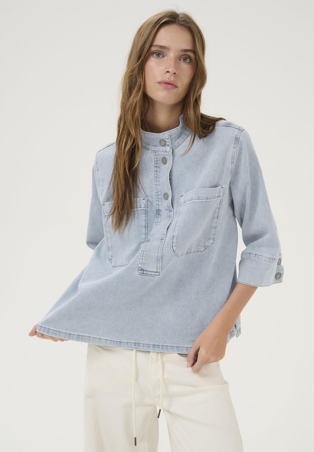 

Блуза LARAMW 115 BOXY DENIM My Essential Wardrobe, светло-голубой