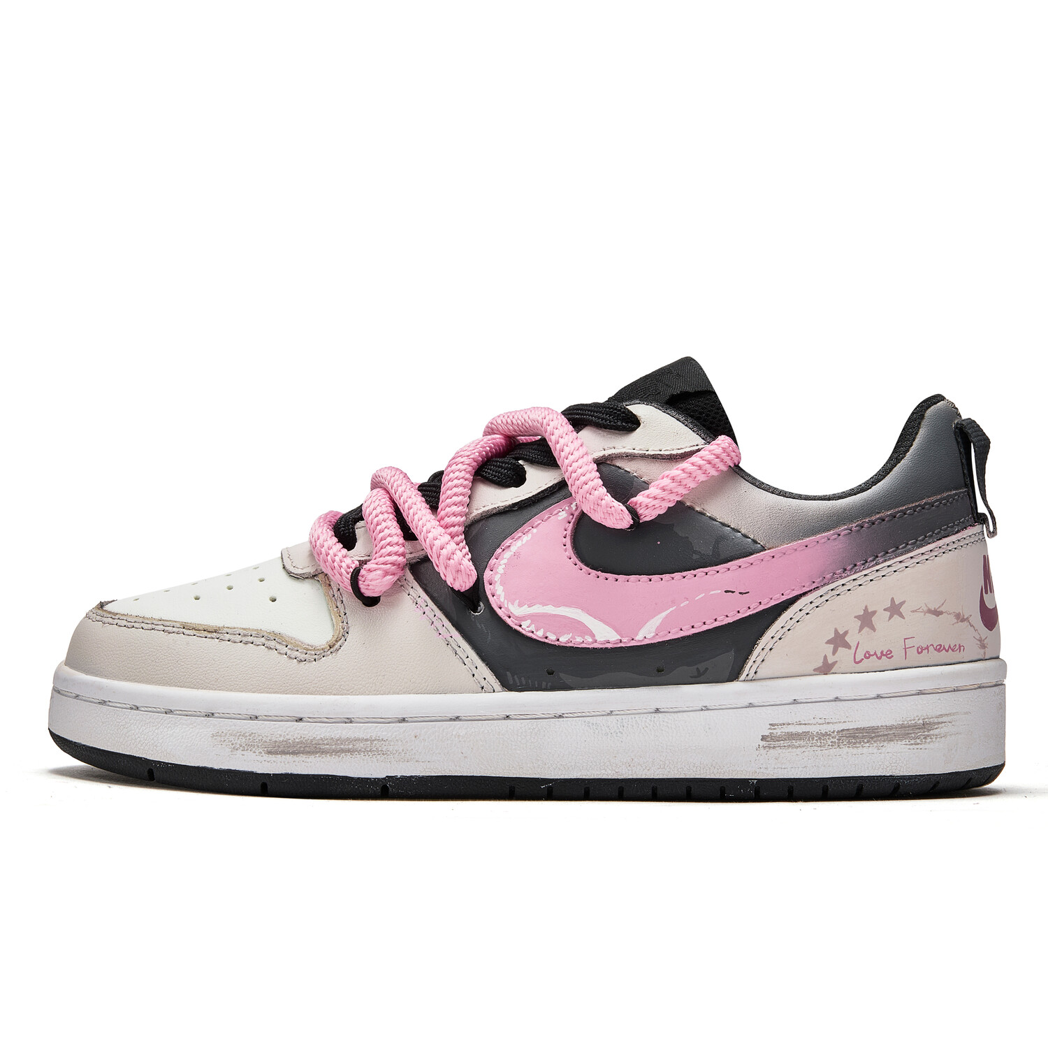 

Кроссовки Nike Court Borough Skateboarding Shoes Women's Low-top Beige/Pink, бежевый