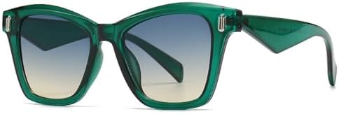 

Солнцезащитные очки Square Leopard для женщин в стиле ретро с заклепками, зеркальной линзой, градиентным переходом цвета и защитой от УФ-излучения UV400 MTZJH, C6green