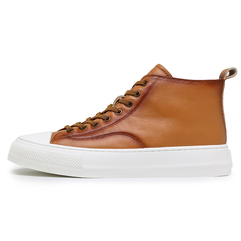 

Eminu Коричневые мужские скейтерские кеды High Top, цвет Brown