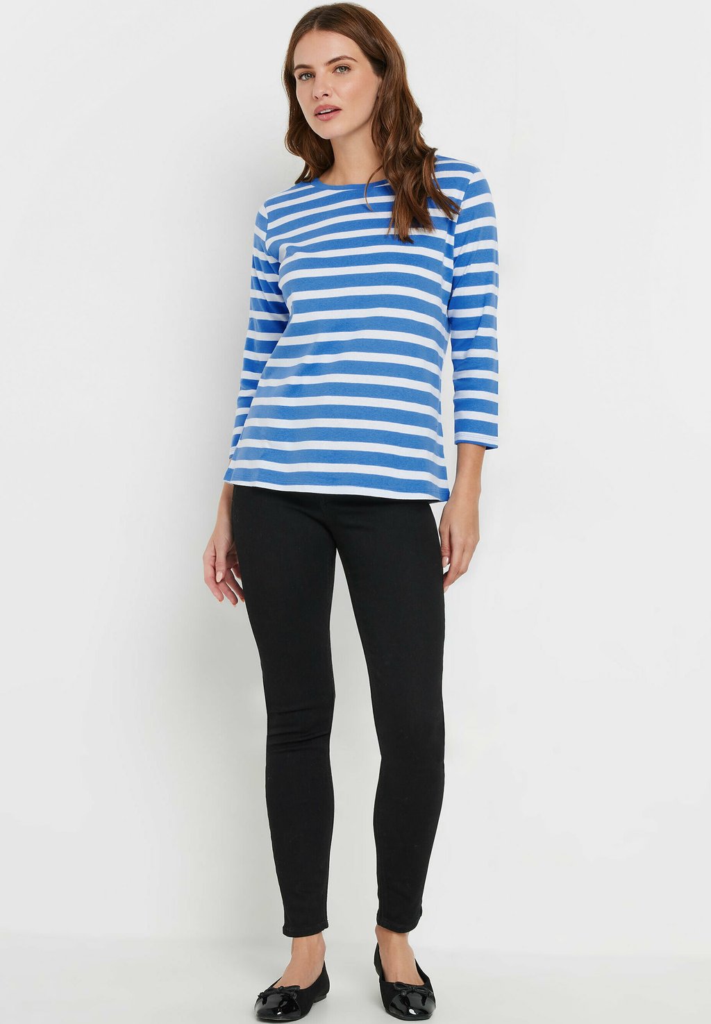 

Топ с длинными рукавами 3 PACK STRIPE ANIMAL PRINT CREW NECK M&Co, синий