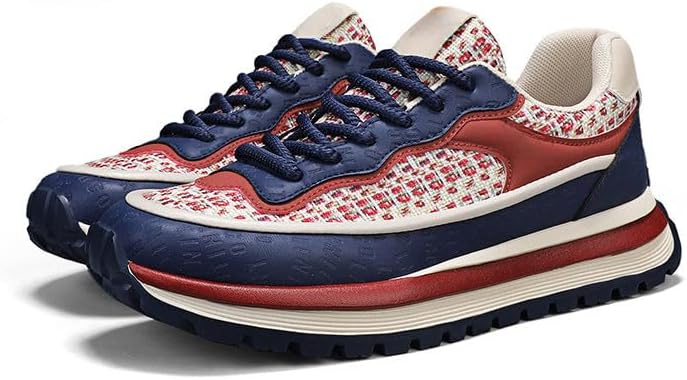 

Универсальные спортивные кроссовки на мягкой подошве, с толстой подошвой, нескользящие и износостойкие Generic, красный/синий/темно-синий