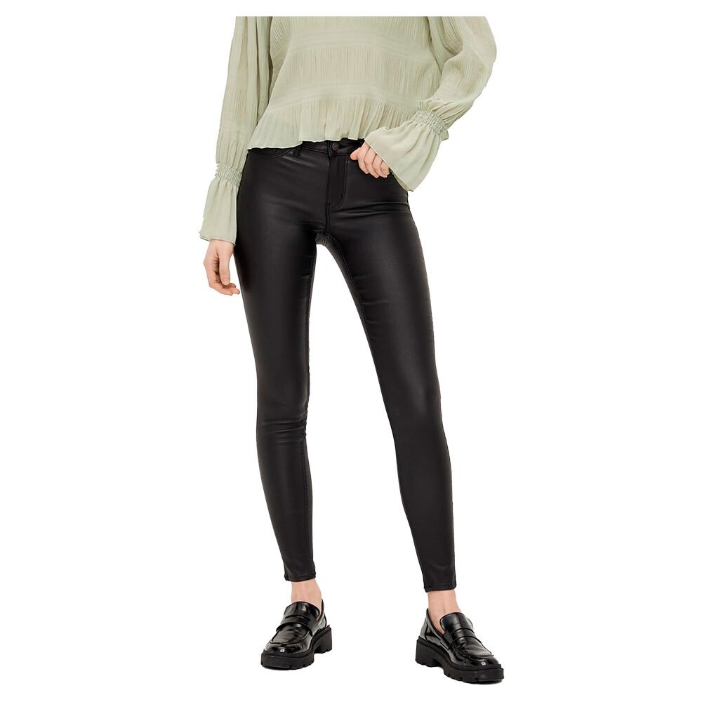 

Брюки Pieces Shape-Up Paro Skinny Mid Waist Coated, синий