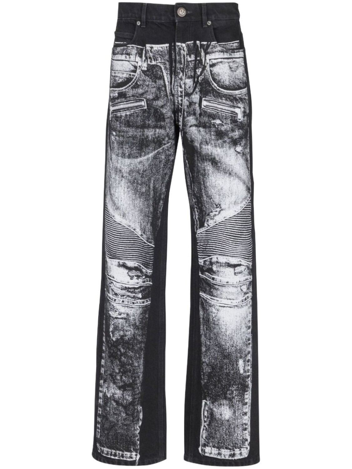 

Balmain джинсы с эффектом тромплей, черный
