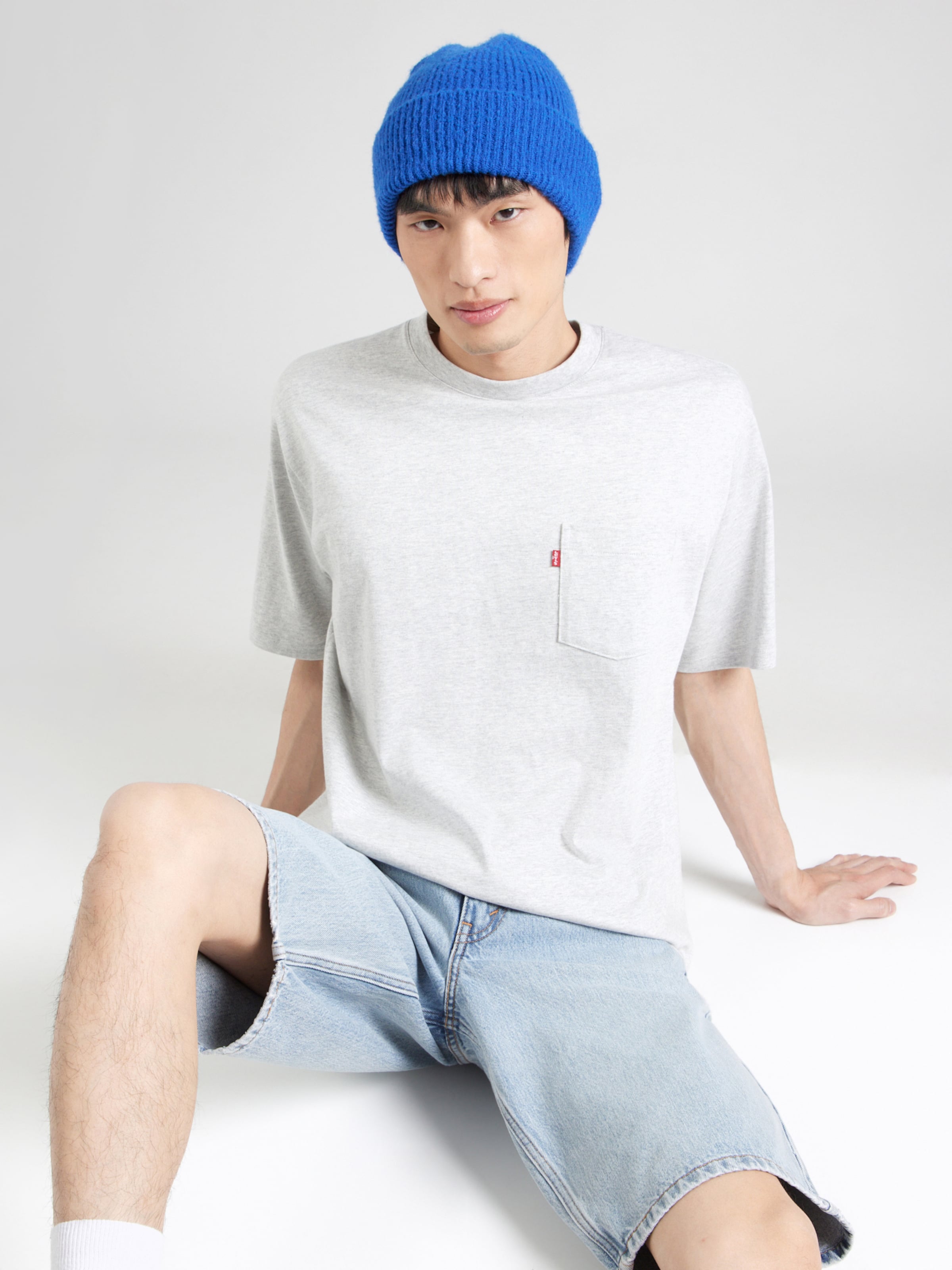 LEVI'S  Футболка 'Half-Sleeve Pocket Tee' в крапчатом сером цвете — фото 3