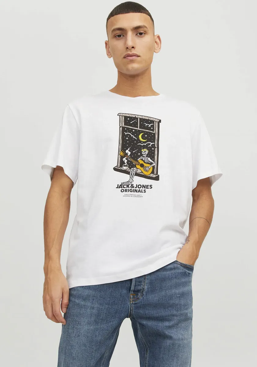 

Рубашка Jack & Jones с круглым вырезом "JORAFTERLIFE TEE SS CREW NECK SN", белый