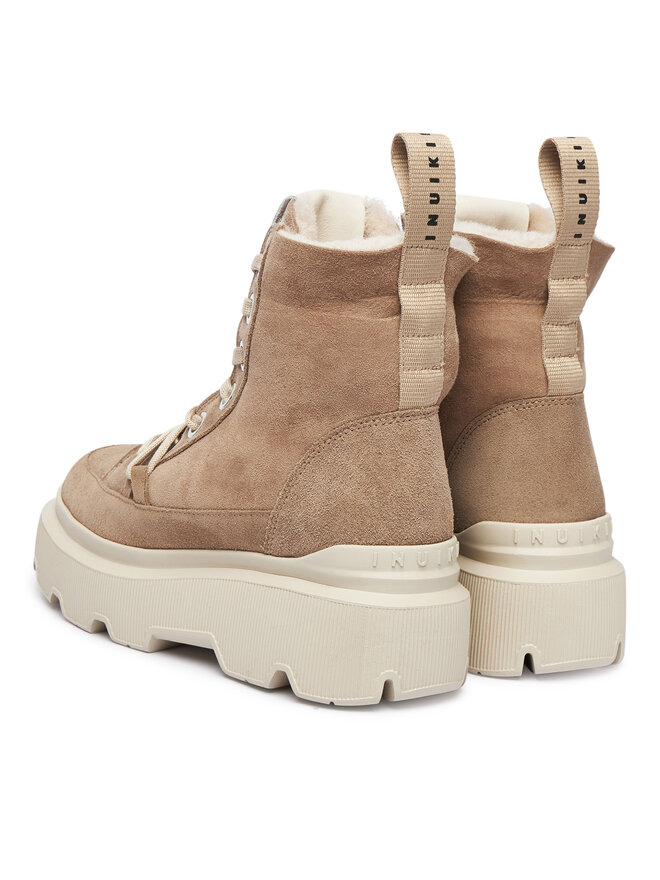 Женские ботинки Inuikii Matilda Shearling замшевые на платформе, бежево-коричневый — фото 3