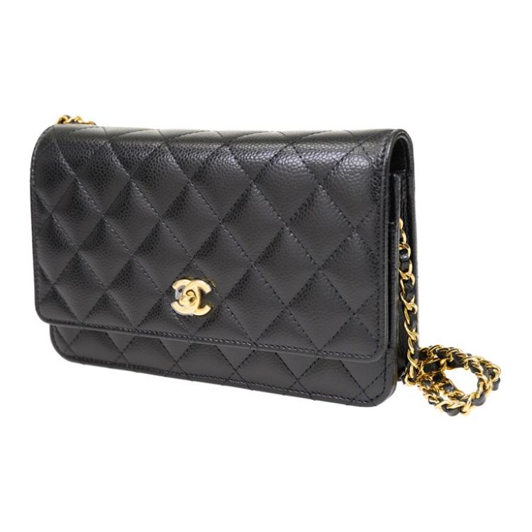 CHANEL Сумка через плечо из телячьей кожи WOC черная — фото 3